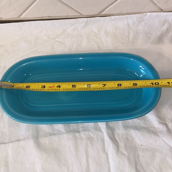 Vintage Original Fiesta turquoise Oval Utility Tray - Picture 8 of 10